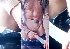 Water condom handjob leads to a hot money shot