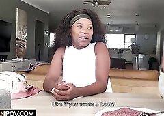 I met this BREASTY BLACK right after her COLLEGE orientation... the hidden FREAK inside her went WILD