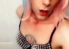 Super-Cute Underwear Costume Play Honey Takes off Her Boulder-Holder and Milks