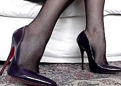 U may lie down on the floor. U favourable devil—this day u've the uncommon privilege of being present whilst High Heels Domme tries on her purp