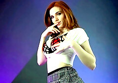 Redhead teen babe in lingerie hardcore