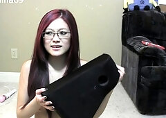 Masturbating loving babe solo toy plays with enthusiasm