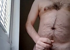 Ed Eden gets off with some window masturbation action