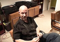 Hot brunette foot fetish play