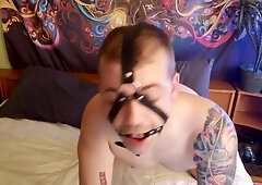 Canning With Harness Gag. Slave Tasks And Reward After Long Hours Of Edging On Display