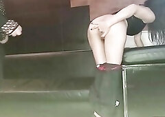 A large assed Lalin girl takes a hard jock from a cross in doggystyle.