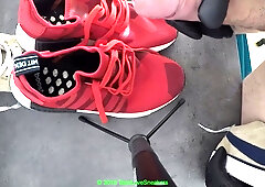 Teenies Large Popshot on his Adidas NMD