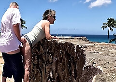 I Just Met This Visitor To Hawaii - And Here We Are, Outdoors, Playing