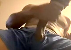 Banging my hand til I jizz flow