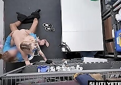 Masked thief Hannah Quinn fucked hard from behind by the officer