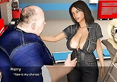 Project Hotwife - Gameplay - Roleplay - No Sex- Just Teasing - Perky Wearing Car Mechanic Costume and Teases Mechanic