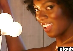 Sexy black MILF Ana Foxxx passion posing and hot dancing for the Playboy