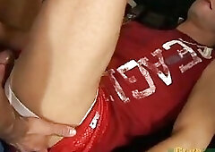 Football fans in thongs splitting