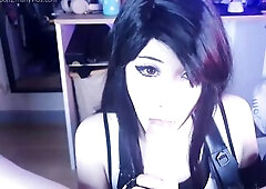 Tifa Lockhart gives deepthroat, massive breasts titjob and makes cloud cum with oiled thighjob