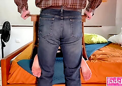 Neighbor pretty girl with Santa hat gave me best blowjob