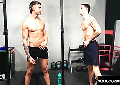 Tatted Hunk Barebacks Jock At The Gym - Kyle Wyncrest, Phoenix Ocean