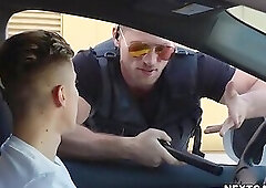 Horny Carter DelRey give officer Roman a nice blow