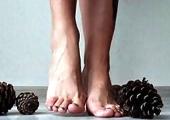 Foot fetish by Dominatrix Nika. Booty trampling. Sexy feet and toes
