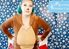 *** TRAILER SOLELY *** Titty Worship In A Reindeer Suit - Solo Gal