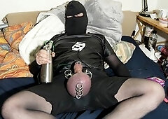 Solo estim milking with pierced cocks and big balls slapping by Qualzucht