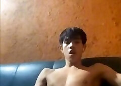 Asian guy jerks off