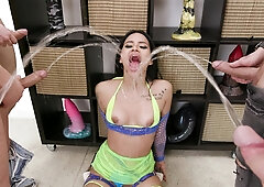 7on1 Double anal Gang Bang goes Wet, Kloe kooper, BWC, DAP, Rough Sex, Big Gapes, Pee Drink, Cum in Mouth, Swallow GL825 - PissVids