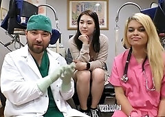Medical fetish, leg restraints, behind the scenes