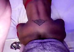 Black fitness Argentinian married woman likes being filled with milk from all over, having threesomes and sucking rods