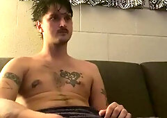 After douche solo jack off. Young fellow spunks two times