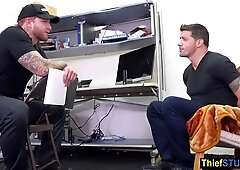 Ty Roderick In Hunky Red Causing Trouble On A Big Cock