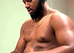 Witness me lubricant up my BIG BLACK COCK and taunt myself to the brim of insanity