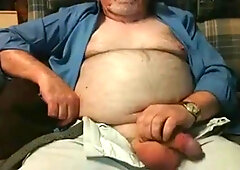 Hairy Grandpa Bear Fondling His Cock 3