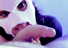 Wet and messy amateur blowjob and handjob