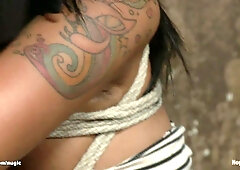 Hot ebony lesbian punished to the max