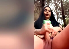 2 In 1 Cum On My Feet, Big Piss And Cumshot In The Woods