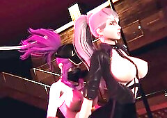 Futanari - League of Legends - KDA Akali x KDA Evelynn - Sex in a club - CG Porn