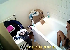 Hairy Teen Masturbates With Shower Head In Front Of Friend