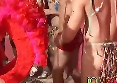 Freaky carnival hunk barebacked mercilessly before facial