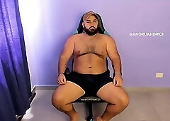 Bear Masturbating in the Studio