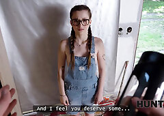 This Nerdy Girl Knows Place To Get Fucked In The Ass - Charlie Dean