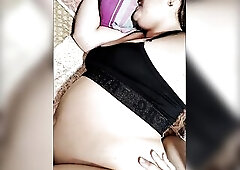 See overweight Nicole shake her biggest soft stomach and massive jiggling booty for u. That babe teases in hot ebony underware, widening these plump c