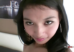 Skinny little Thai babe gets fucked and sucks cock