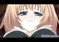 Cute futagirl gets slammed hard in toilet