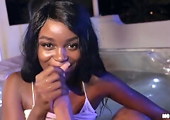 Club To Tub - Ebony Teen 18+ Kandie Monaee Has Oral Sex In The Pool