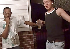 Chubby guy with curly hair gets boned by black dick