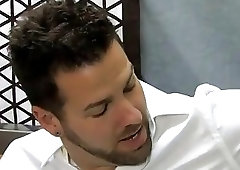 Longest cock gay sex Dylan fellates his daddy's prick before Preston