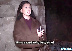 Lonely fest girl sneaks off for audition - public agent