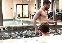 Grindr Guy Wanted to Suck Cock at the Public Jacuzzi - Almost Got Caught