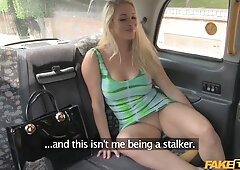 Fake cab - blonda baddie with no pants gets creampie