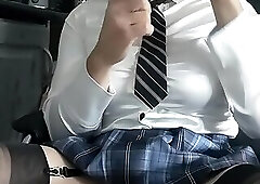 Tranny Holly's first time in chastity